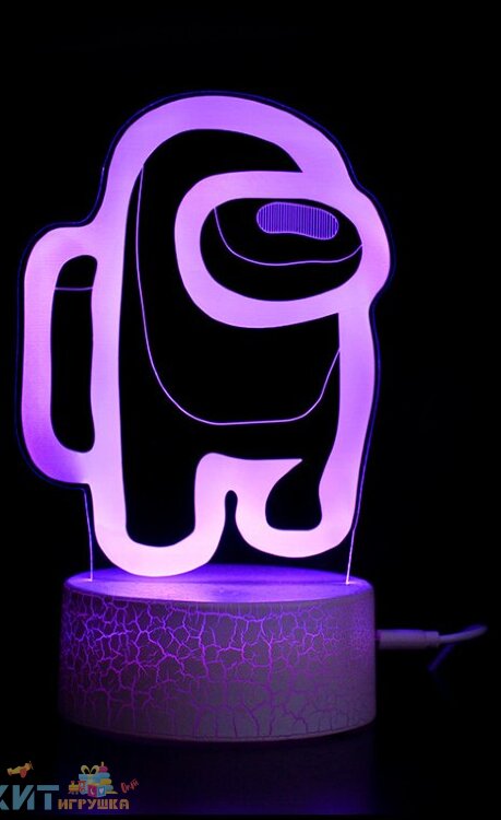 Детский ночник светильник, светодиодный с 3D эффектом AMONG US АМОНГ АС RoHS1